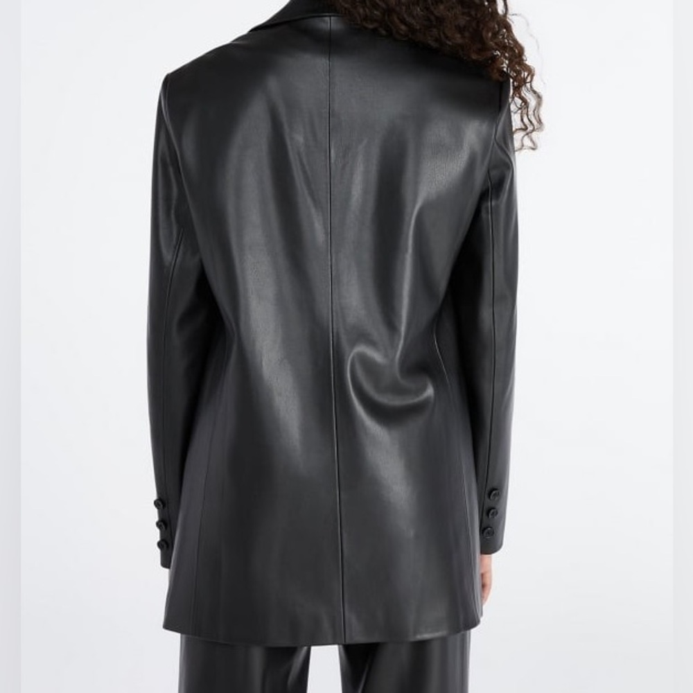 Boxy Vegan Leather Blazer - Picture 2 of 5